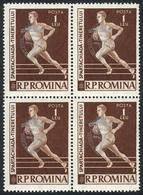 ROMANIA: Sc.1287, 1959 Sports, MNH Block Of 4, Excellent Quality, Catalog Value US$40. - Autres & Non Classés