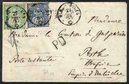 SWITZERLAND: Cover Sent From WANDOUCHRES To Pest (Hungary) On 27/AU/1863 Franked With 50c., VF Quality, Interesting! - Other & Unclassified