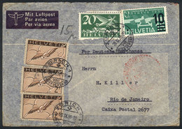 SWITZERLAND: Airmail Cover Sent From Zürich To Rio De Janeiro On 20/SE/1938 By Germany DLH, Franked With 6.30Fr., Very N - Other & Unclassified