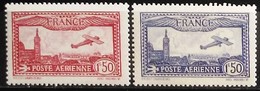 Francia: Año. 1930 - Aéreos, 2/Val. ( Avión Sobre Volando Marsella ) Serie, CPTA. - 1927-1959 Neufs