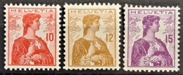 SWITZERLAND 1909 - MLH/MNG - Sc# 164-166 - Complete Set! - Used Stamps