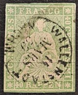 SWITZERLAND 1855/57 - WALLENSTADT Cancel - Sc# 29 - 40r - Gebruikt