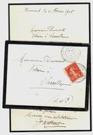 POISSON Saône Et Loire Lettre Rédigée Sur Papier De Deuil 10c Semeuse Yv 138 Ob FB84 11 2 1915 - Covers & Documents