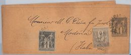 50617  - FRANCE - POSTAL HISTORY - NEWSPAPER WRAPPER Bande Journal To MODENA Italy 1891 - Kranten