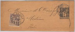 50624  - FRANCE - POSTAL HISTORY - NEWSPAPER WRAPPER Bande Journal To MODENA Italy 1891 - Kranten