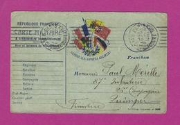 CARTE FRANCHISE MILITAIRE Obl PARIS Pour QUIMPER - Guerre De 1914-18