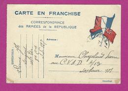 CARTE FRANCHISE MILITAIRE Obl TRESOR ET POSTE 127 Pour Le Secteur 101 - 1. Weltkrieg 1914-1918