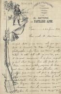 Lettre De NICE 20 Fevrier 1897 ARMEE FRANCAISE 19 D' ARTILLERIE ALPINE - Documentos