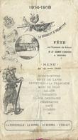 1914 1918 MENU FETES DU RETOUR 10 Aout 1919 23e REGIMENT D' INFANTERIE à BOURG - Documenten