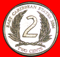 · ROUND (2002-2011): EAST CARIBBEAN TERRITORIES ★ 2 CENTS 2004 MINT LUSTER! LOW START ★ NO RESERVE! - Oost-Caribische Staten