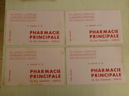 ARRAS, Pharmacie Centrale, Lot De 4 Buvards Anciens Ref 1875 ; BU 023 - Autres & Non Classés