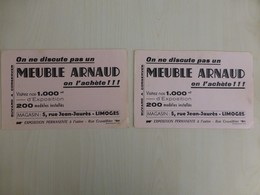 LIMOGES, Meubles AUNAUD, Lot De 2 Buvards Anciens , Ref 1882 ; BU 023 - Autres & Non Classés