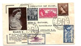 NZ181 / NEUSEELAND - Krönungstag, Sonderflug Via Indien Und London 1953. Wellington Nach Auckland. - Covers & Documents