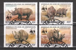 Central African Republic 1982 Mi 985-988A WWF - RHINO - Used Stamps