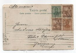 Argentina MIXED FRANKING POSTCARD 1909 To Germany - Cartas & Documentos