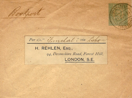 1894 -enveloppe Ouverte  E P  25 Reis  " Bookpost "  De Ponte Delgado Pour Londres - Cartas & Documentos