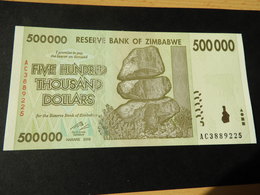 ZIMBABWE 500.000  Dollars  5.11. 2008 Unc - Zimbabwe