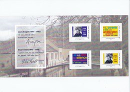 Collector Elsa Triolet Et Louis Aragon Avec 4 Timbres Lettre Prioritaire - Collectors