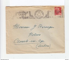 Sur Enveloppe Flamme Marseille Porte De L'Afrique. CAD Marseille Gare 1951. (1127x) - Annullamenti Meccanici (pubblicitari)