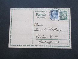 Bayern 1914 / 1916 GA / Doppelkarte P95 /02 Beide Karten Mit Zusatzfrakatur Wegen Der Portoerhöhung! An Konsul Hellwig - Interi Postali