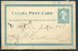 CANADA - CP DE VICTORIA 1 C. BLEU DE STRATFORD LE 2/10/1876 POUR STE CATHERINE - TB - 1860-1899 Regering Van Victoria