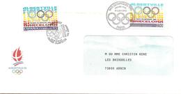 Jeux Olympiques De Barcelone: émission Commune France / Espagne :courrier Comité D'Organisation Des Jeux D 'Albertville - Summer 1992: Barcelona