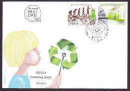 Serbia 2016 Europa CEPT Think GREEN Environment Darwin Evolution Bicycle, FDC - 2016