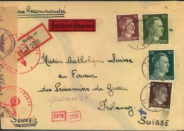 1944, Einschreiben/Eilboten Ab BERLIN 17 In Die Schweiz. Seltene, Portogerechte 1,05 RM Frankatur - Lettere