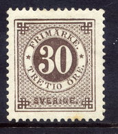 SWEDEN 1886 30 öre With Posthorn On Back, LHM / *.  Michel 35 - Unused Stamps