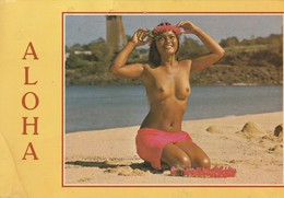 Hawii, A Lovely Hawaiian Maiden On A Sunny Island Beach- Pin Up - Big Island Of Hawaii