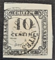FRANCE 1859 - Canceled - YT 1 - Chiffre Taxe 10c - 1859-1959 Afgestempeld