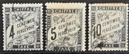 FRANCE 1882 - Canceled - YT 13, 14, 15 - Chiffre Taxe 4c 5c 10c - 1859-1959 Usati