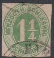 German States - Schleswig Scott 4 1865 One And A Quarter Schilling Green,used - Schleswig-Holstein