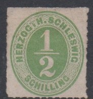 German States - Schleswig Scott 10 1865 Half Schilling Green,Mint Hinged - Schleswig-Holstein