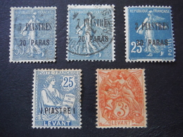 Timbres Levant X5 - Semeuse - Unused Stamps
