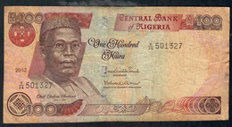 NIGERIA RARE DATE P28p 100 NAIRA 2012  #V/36  Signature 20    F-VF No P.h. ! - Nigeria