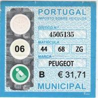 Portugal , 2006 , Car Revenue Stamp , 31,71 €  Tax - Oblitérés