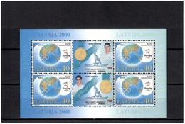 Latvia 2000 . Olympic Champion. S/S Of 4 X40s + 2 Differ Labels  Michel  # 534 KB - Letland