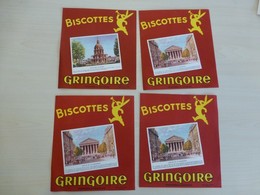 Biscottes GRINGOIRE, Pithiviers-en-Gâtinais, Lot De 4 Buvards Anciens, Ref 1800 ; BU 04 - Autres & Non Classés