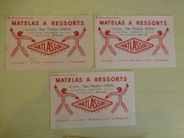 Matelas à Ressorts MATLASSOR, Aux Meubles CIBIAL, Angoulême, Lot De 3 Buvards Anciens, Ref 1808 ; BU 04 - Autres & Non Classés