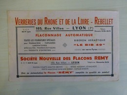 Verreries Du Rhône Et De La Loire Rebellet, Flacons REMY Buvard Ancien, Ref 1862 ; BU 04 - Altri & Non Classificati