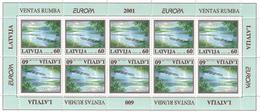 Latvia 2001 .  EUROPA 2001 (Venta). Sheetlet Of 10 (5 T-b Pairs) . Michel # 544  KB - Lettonia