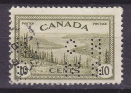 Canada Perfin Perforé Lochung 'O H M S' 1946, Mi. 236  10c. Grösser Bärensee (2 Scans) - Perfin