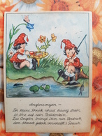 MUSHROOM - Dwarf - OLD German Postcard  - - 1950s - Pilze