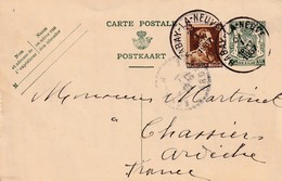 DDX 173 - La GAUME - Entier Petit Sceau + TP Col Ouvert HABAY LA NEUVE 1937 Vers CHASSIER Ardèche - Cartes Postales 1934-1951