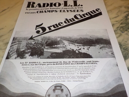 ANCIENNE PUBLICITE 1 MARQUE FRANCAISE RADIO LL 1928 - Andere & Zonder Classificatie