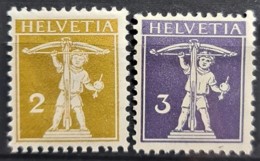 SWITZERLAND 1910/17 - MLH - Sc# 149, 150 - 2r 3r - Unused Stamps