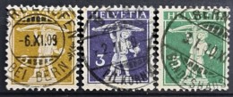 SWITZERLAND 1909 - Canceled - Sc# 146-148 - Complete Set! - Used Stamps