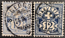 SWITZERLAND 1882/89 - Canceled - Sc# 74, 74a - 12r - Used Stamps