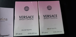 Campione Echantillon Parfum VERSACE Bright Crystal 2 Pieces - Echantillons (tubes Sur Carte)